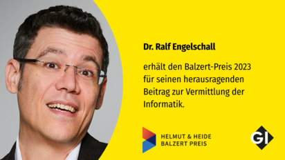 Dr. Ralf Engelschall erhält den Balzert-Preis 2023.